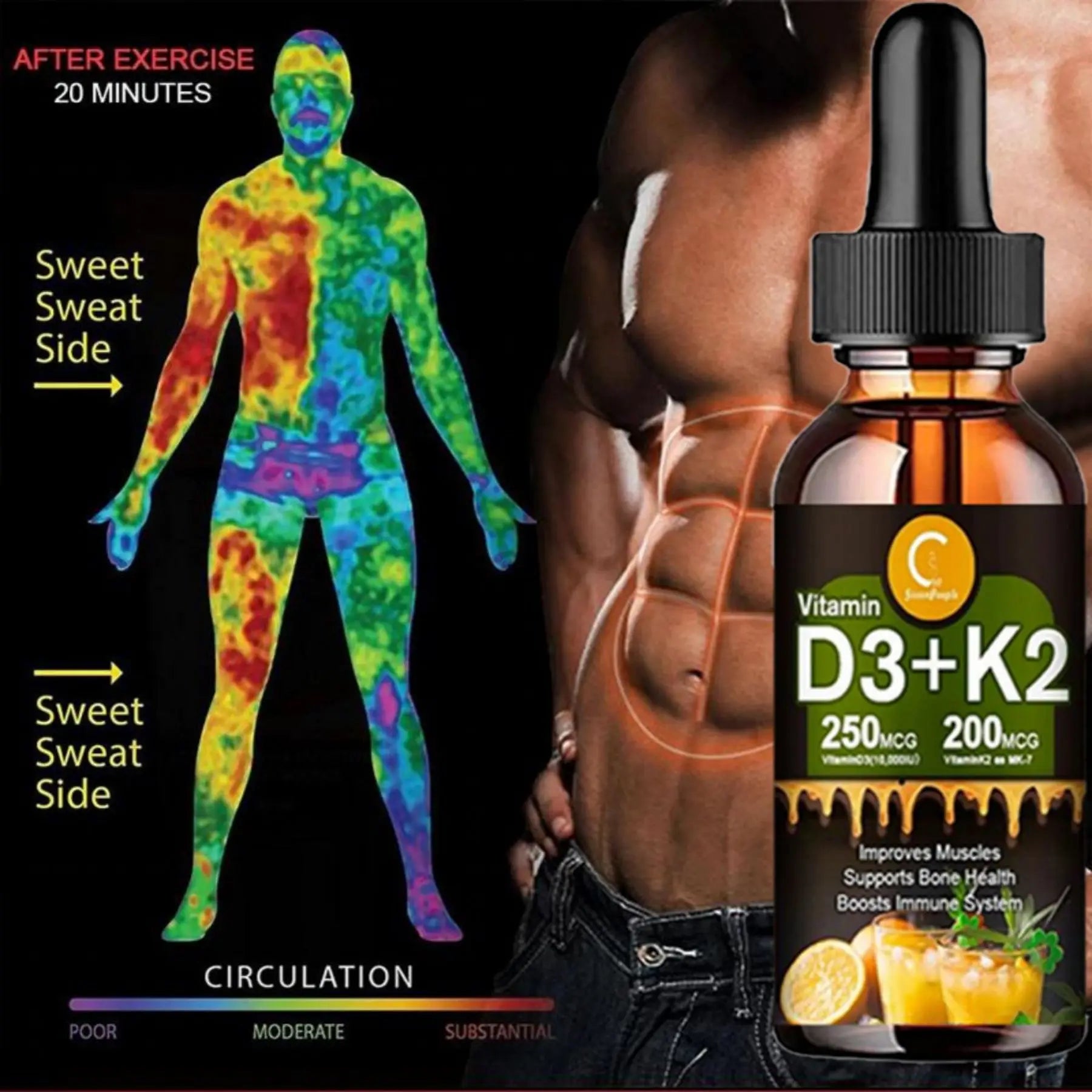 Liquid vitamin D3K2